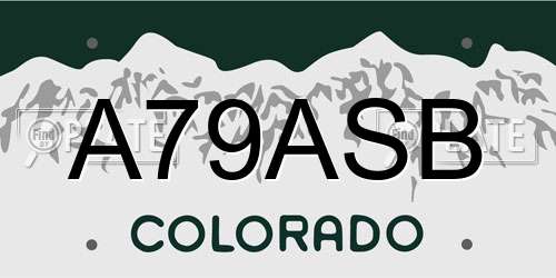 A79ASB Colorado License Plate