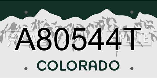A80544T Colorado License Plate