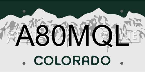 A80MQL Colorado License Plate