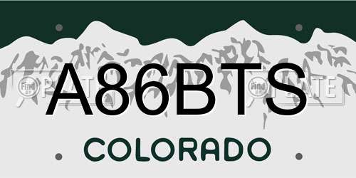 A86BTS Colorado License Plate