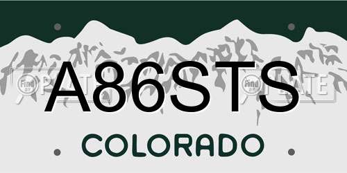 A86STS Colorado License Plate