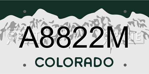 A8822M Colorado License Plate