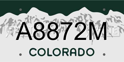 A8872M Colorado License Plate