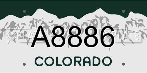 A8886 Colorado License Plate
