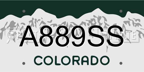 A889SS Colorado License Plate
