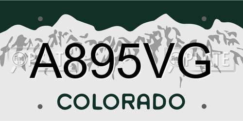 A895VG Colorado License Plate