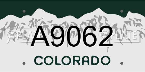 A9062 Colorado License Plate