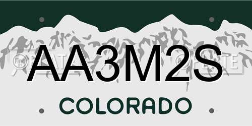 AA3M2S Colorado License Plate