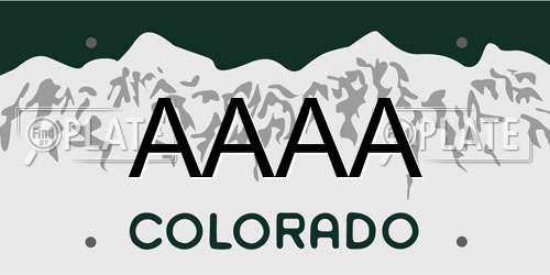 AAAA Colorado License Plate