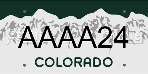 AAAA24 Colorado License Plate