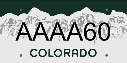 AAAA60 Colorado License Plate