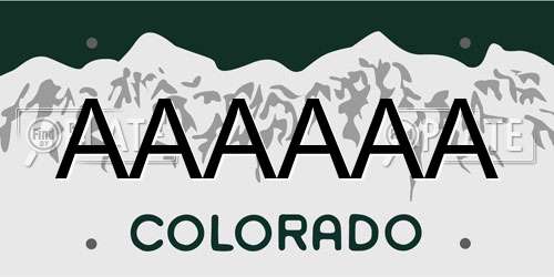 AAAAAA Colorado License Plate