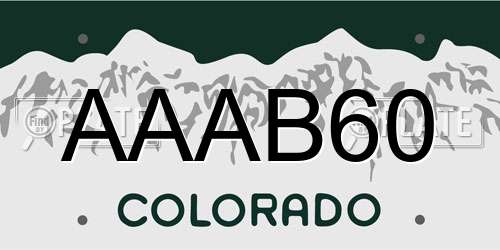 AAAB60 Colorado License Plate
