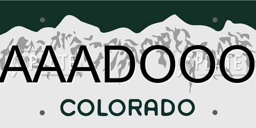 AAADOOO Colorado License Plate