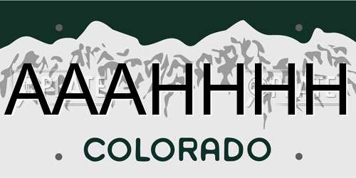 AAAHHHH Colorado License Plate