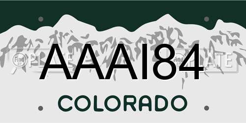AAAI84 Colorado License Plate