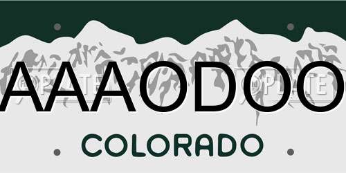 AAAODOO Colorado License Plate