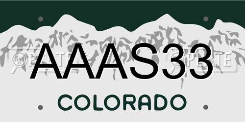 AAAS33 Colorado License Plate