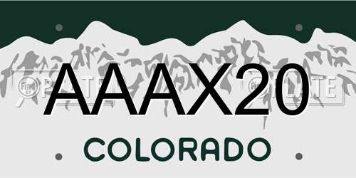 AAAX20 Colorado License Plate