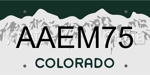 AAEM75 Colorado License Plate