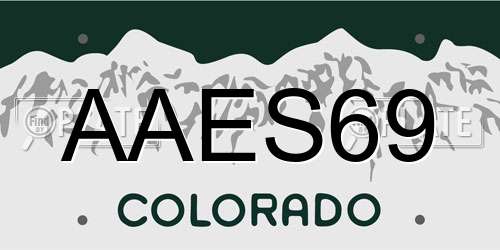 AAES69 Colorado License Plate