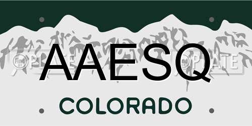 AAESQ Colorado License Plate