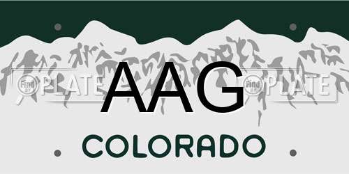 AAG Colorado License Plate