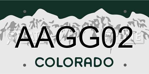 AAGG02 Colorado License Plate