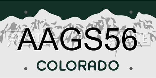 AAGS56 Colorado License Plate