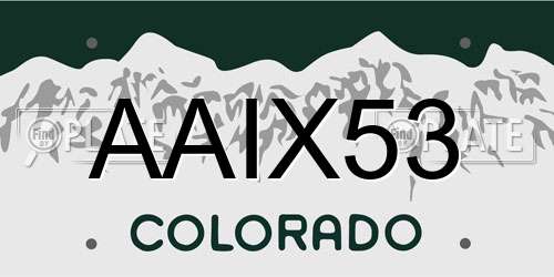 AAIX53 Colorado License Plate