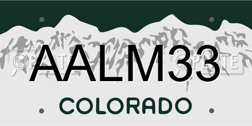 AALM33 Colorado License Plate