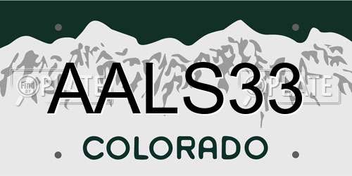 AALS33 Colorado License Plate