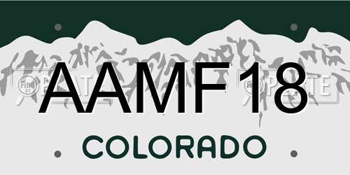 AAMF18 Colorado License Plate