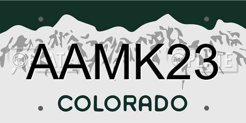 AAMK23 Colorado License Plate