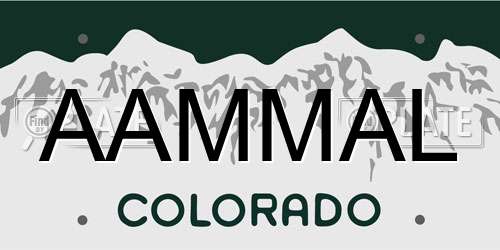 AAMMAL Colorado License Plate