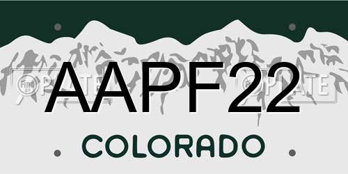 AAPF22 Colorado License Plate