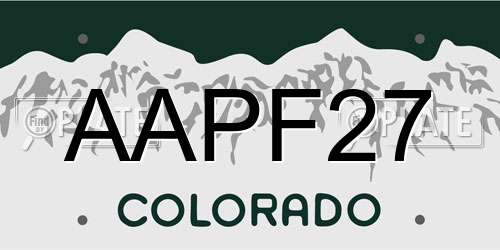 AAPF27 Colorado License Plate