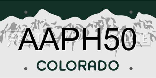 AAPH50 Colorado License Plate