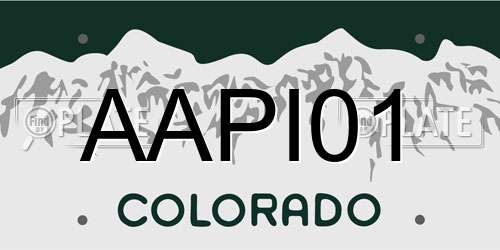 AAPI01 Colorado License Plate