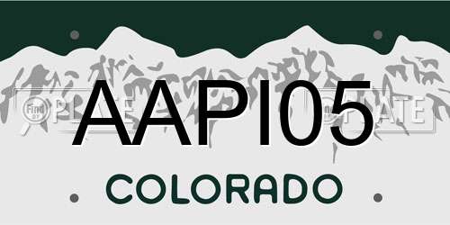 AAPI05 Colorado License Plate