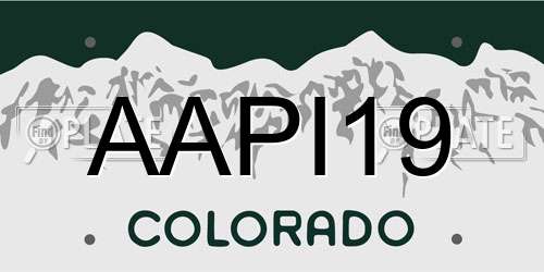 AAPI19 Colorado License Plate