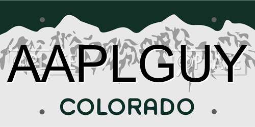 AAPLGUY Colorado License Plate