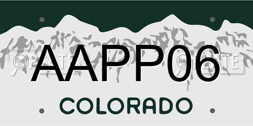 AAPP06 Colorado License Plate