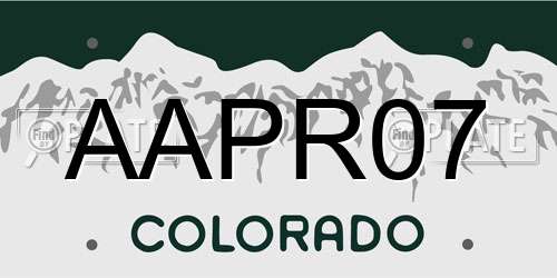 AAPR07 Colorado License Plate