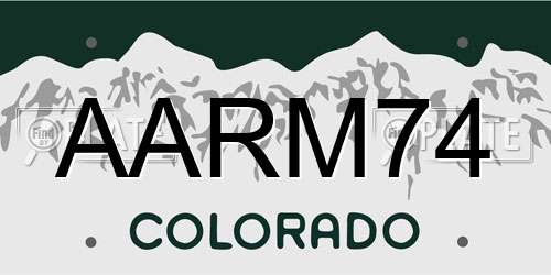 AARM74 Colorado License Plate