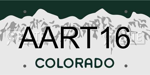 AART16 Colorado License Plate