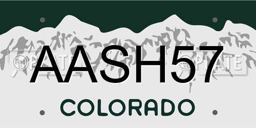 AASH57 Colorado License Plate
