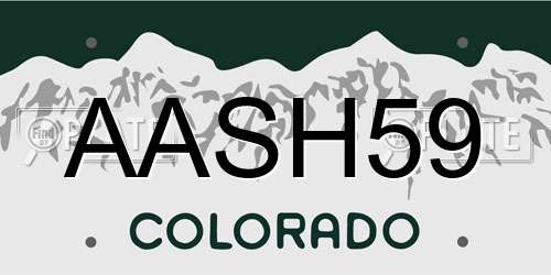 AASH59 Colorado License Plate