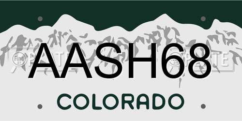 AASH68 Colorado License Plate