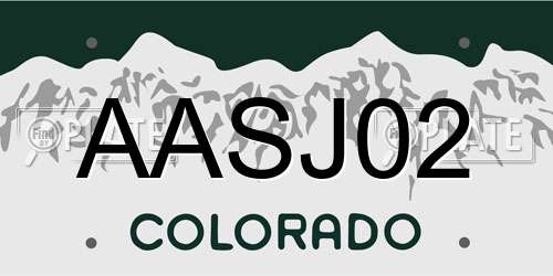 AASJ02 Colorado License Plate